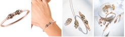 EFFY Collection EFFY&reg; Diamond (3/4 ct. t.w.) and Tsavorite Accent Bangle Bracelet in 14k Rose Gold